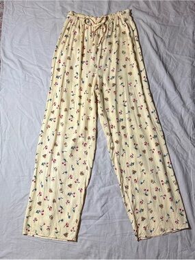 Yellow Floral Drawstring Lounge Pants